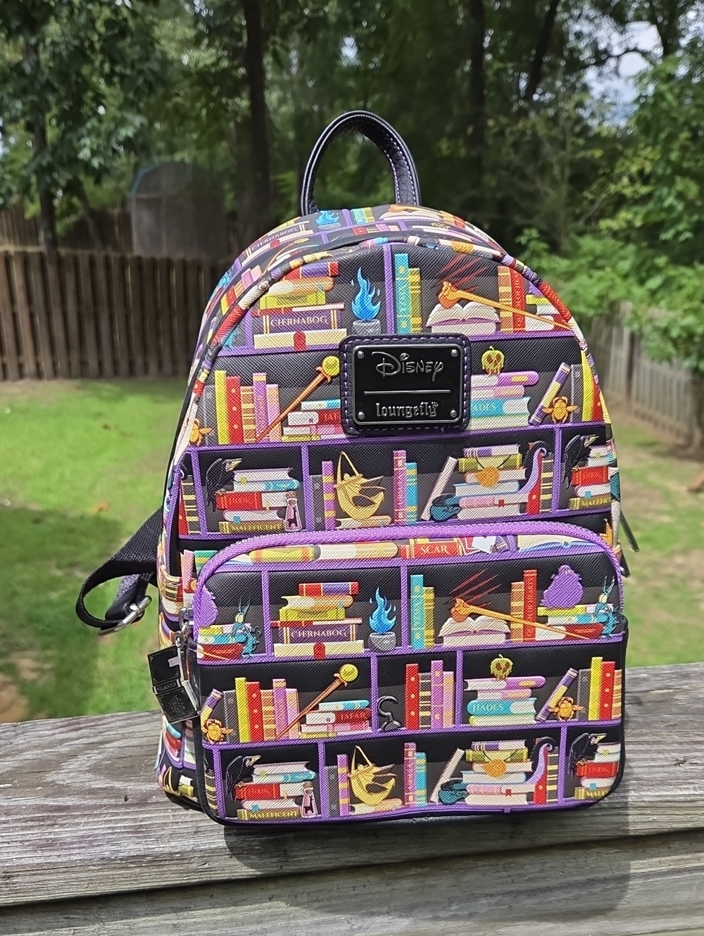 Loungefly Multicolor Storybook Mini Backpack with Purple Trim NWT